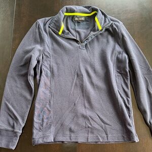 Banana Republic Men's Zip Up Sweater - Navy with Neon Accents